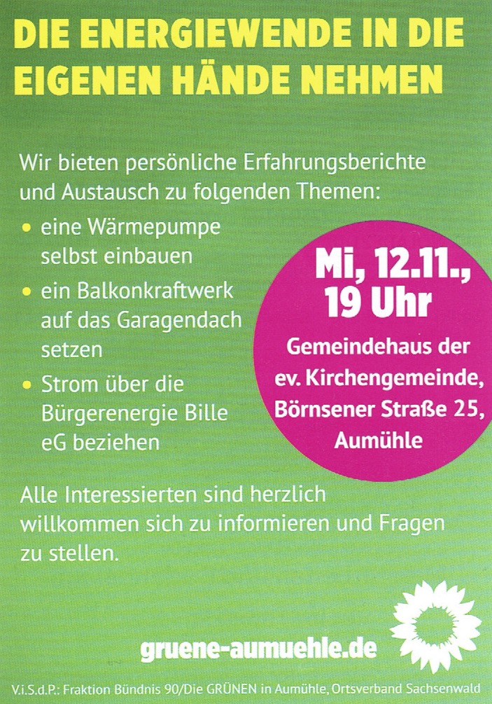 Die Energiewende in die eigenen Hände nehmen